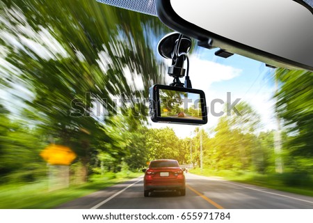 CCTV car camera for safety on the road accident Royalty-Free Stock Photo #655971784