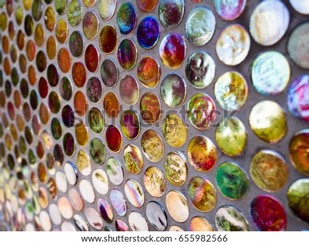 Vibrant colorful shaped round patterns background.