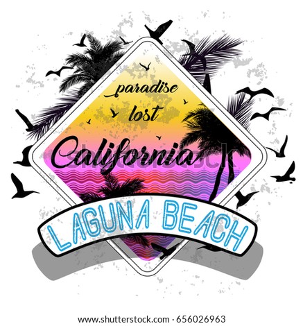 California miami summer t shirt graphic design