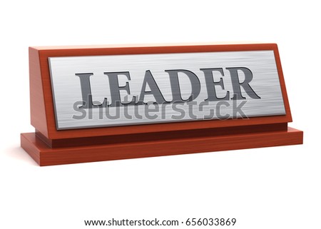 Leader title on nameplate. 3d illustration