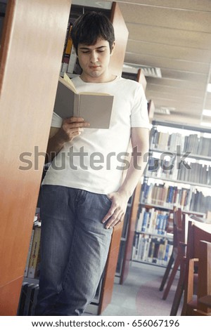 Man reading in the library