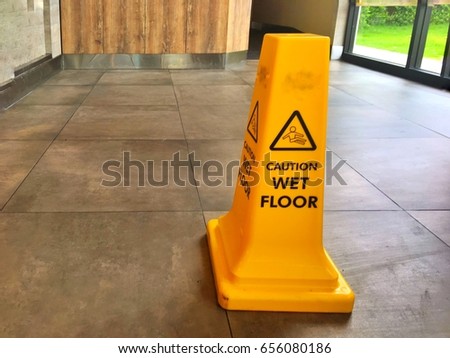 Floor signage for prevent slippery wet caution sign , caution wet floor signage on floor