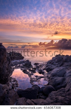 Sunset on Hawea Point, Kapalua, Maui