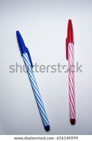 two pens on white background. 