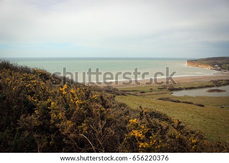 Seven Sisters national park, chalk cliffs in Sussex, England