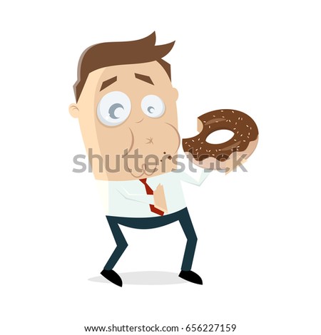 businessman eating a delicious donut