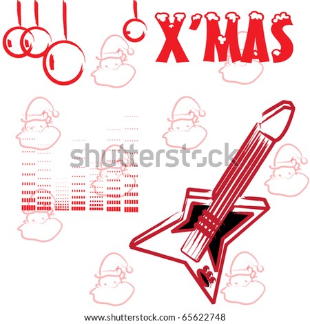 christmas wallpaper that decorated with guitar and music