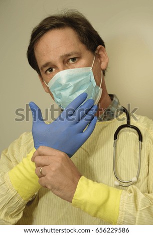 /Busy doctor prepares