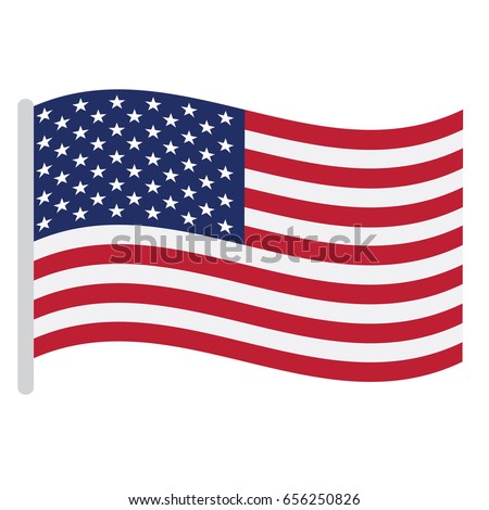 Isolated American flag on a white background, Vector illustration
