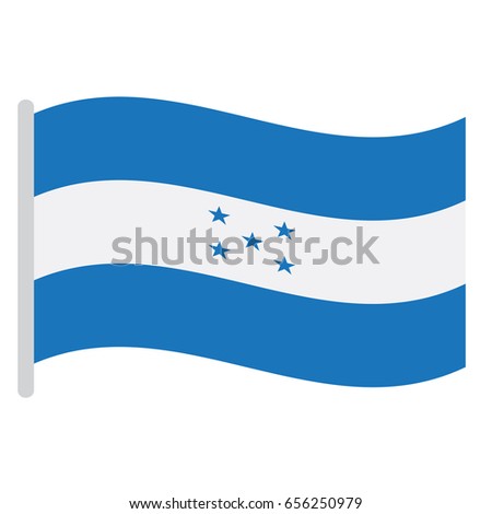 Isolated flag of Honduras on a white background, Vector illustration