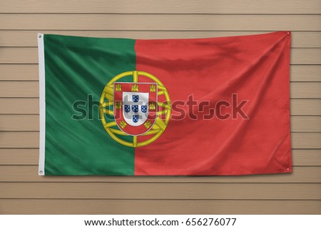 Portugal Flag hanging on a wall