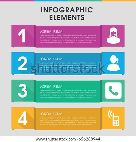 Modern contact infographic template. infographic design with contact icons includes customer support, call. can be used for presentation, diagram, annual report, web design.