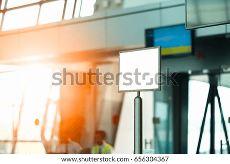 White empty signboard at airport