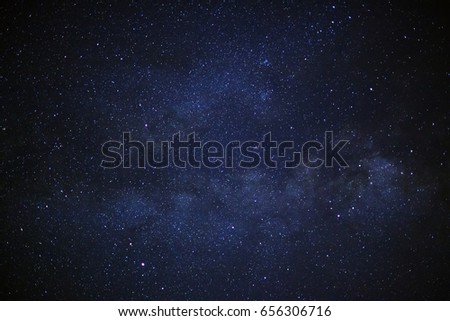 milky way galaxy with stars and space dust in the universe, Long exposure photograph, with grain.