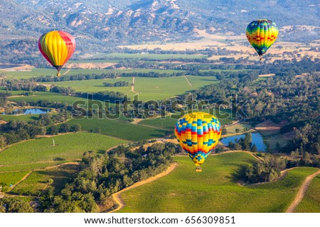 About to fly - Hot Air Balloon Trip in Napa Valley, California USA Royalty-Free Stock Photo #656309851