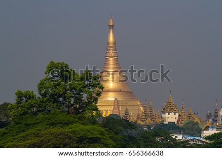 Shwedagon pagoda  in Yangon, Myanmar
