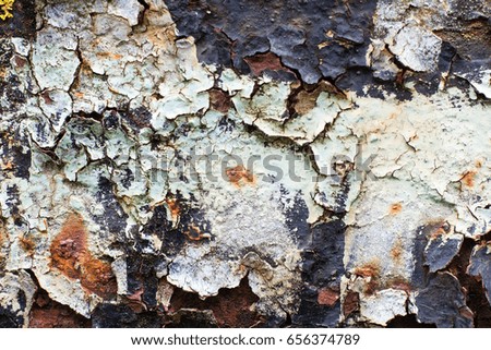 Abstract multicolor grunge industrial metal texture with cracked old paint