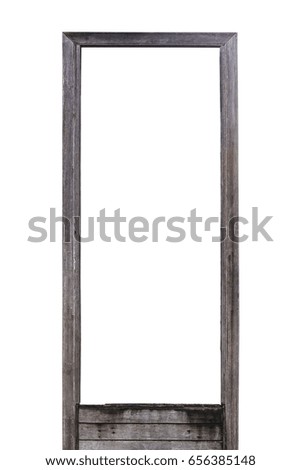Vertical wooden frame board isolated