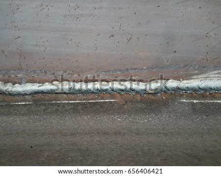 Welding steel plate with weld seam, industrial.use for background texture.image  blur focus style.
