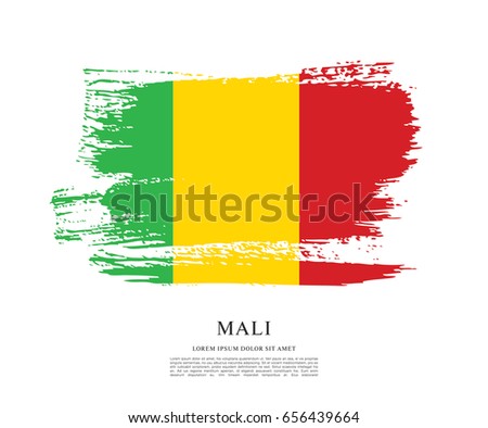 Flag of Mali, brush stroke background