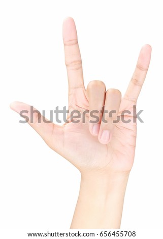 Love hand sign, isolated on a white background
