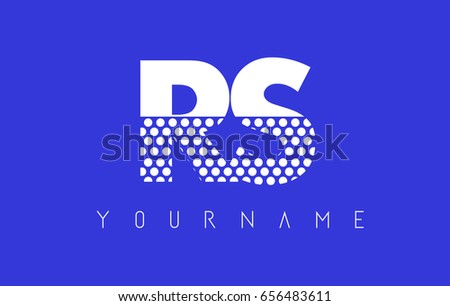 RS R S Dotted Pattern Letter Logo Design Vector with Blue Background.