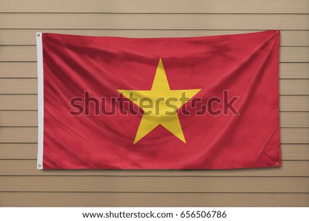 Vietnam Flag hanging on a wall
