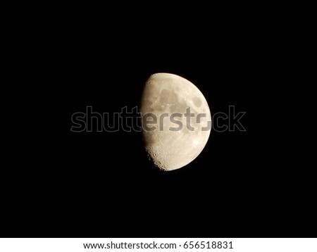 Half moon, this picture was taken from the boat in the sea, is a perfect place to see the sky in the night