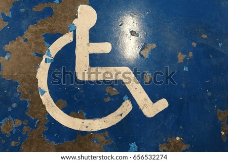 disability parking icon in the parking lot 