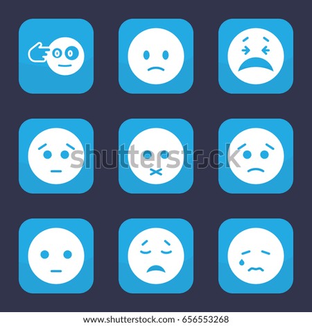 Depression icon. set of 9 filled depression icons such as sad emot, crying emot