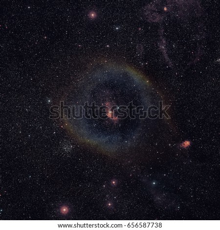 Wide-field image of the Bubble Nebula. Elements of this image furnished by NASA.