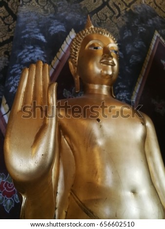 Hand of Golden buddha at temple, Thailand
