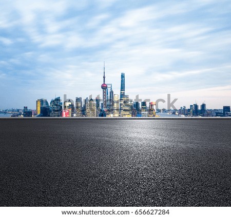 Shanghai cityscape and urban road