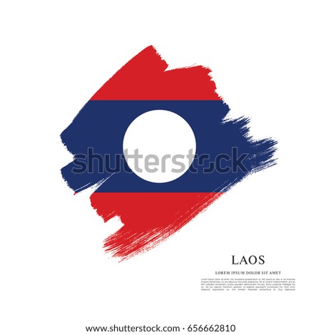 Flag of Laos, brush stroke background
