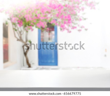 Table Top And Blur Exterior Of The Background