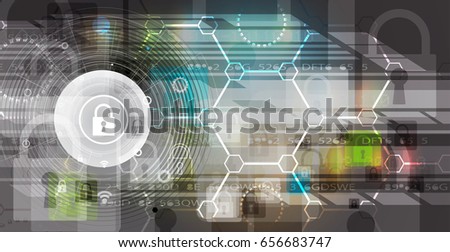 Cyber security and information or network protection. Future cyber technology web services for business and internet project