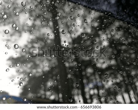 Abstract and background of Rain drops on the glass. 