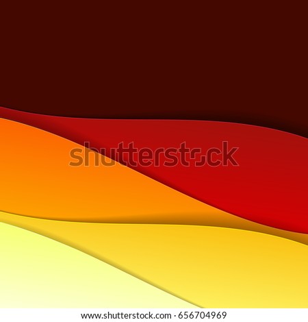 Colorful illustrated abstraction with conceptual waves and four colours passing a gradient vector illustration