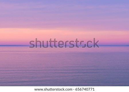 Panoramic Mackinac Island Michigan Twilight And Lake At Dusk / With Copy Space