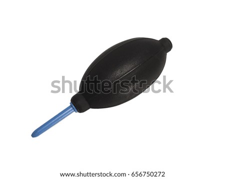 Black hand air blower isolated with clipping path