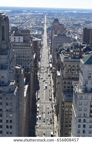 Philadelphia street from above