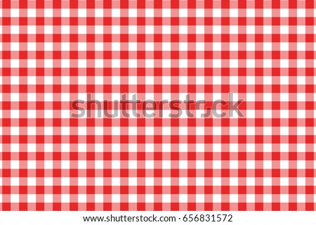 Red Gingham seamless pattern. Texture from rhombus/squares for - plaid, tablecloths, clothes, shirts, dresses, paper, bedding, blankets, quilts and other textile products. Vector illustration. Royalty-Free Stock Photo #656831572
