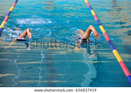 A swimming woman