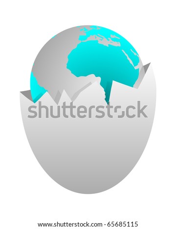 World in egg shell
