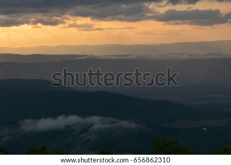 Shenandoah Valley Sunset with Brilliant Clouds