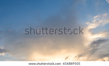 Cloudy sky over sea background