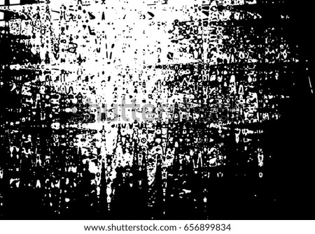 Vector scratched texture. Grunge paper background. Black and white texture