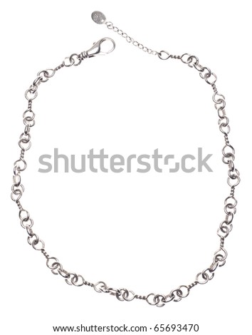 Silver Chain Link Necklace for a Casual or Formal Occasion. Royalty-Free Stock Photo #65693470