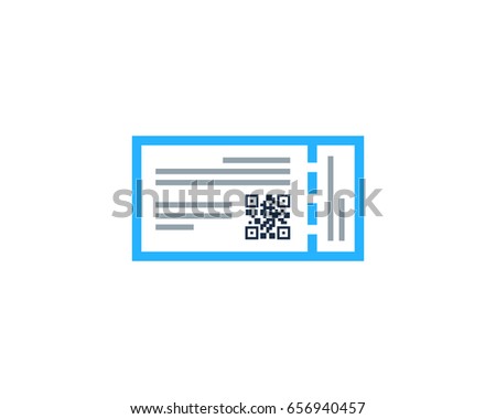 Barcode Ticket Icon Logo Design Element
