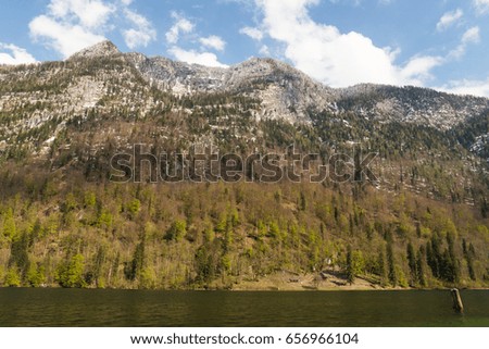 The Distant View of the Alps in Berchtesgaden in Bavaria, Germany